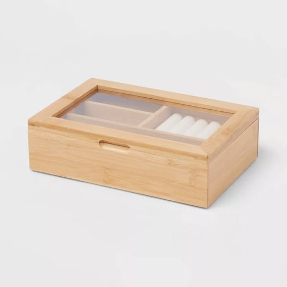 Brand New 9" x 6" Bamboo Accessory Box with Acrylic Lid - Brightroom.